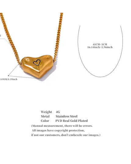 Engraved Love Necklace – A Minimalist Heart in Gold