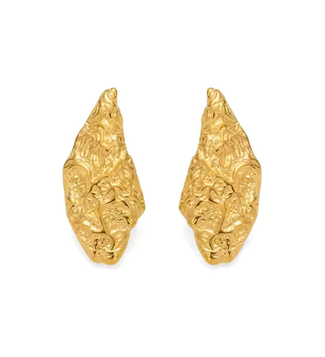 LIQUID GOLD TEXTURED EARRINGS