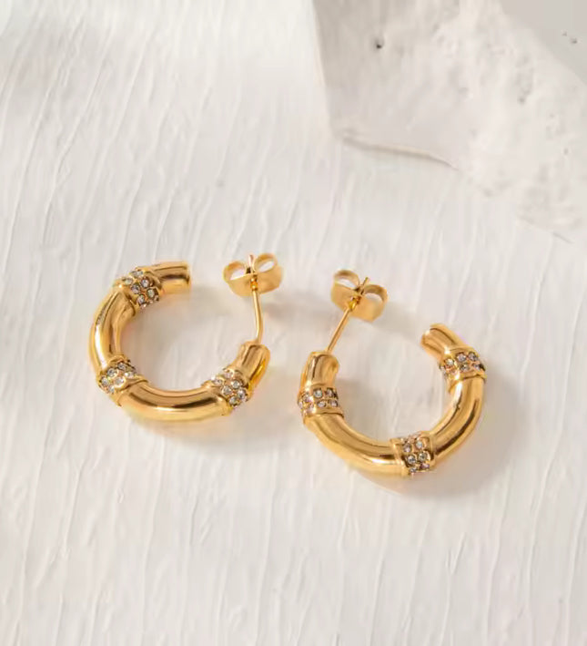 LUMINOUS BAMBOO HOOPS - EARRINGS