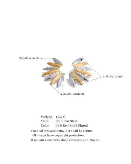 Golden Laurel Earrings – Elegance in Gold &amp; Silver