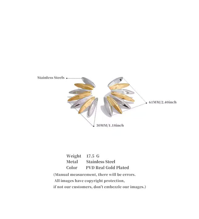 Golden Laurel Earrings – Elegance in Gold &amp; Silver