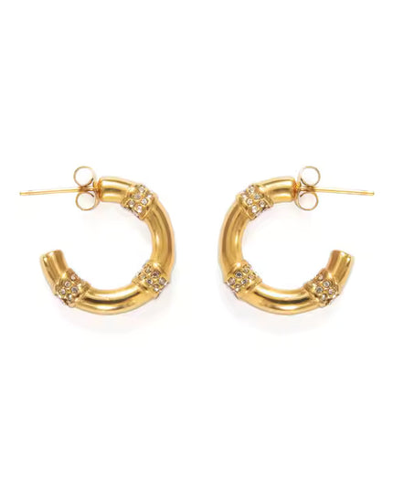 LUMINOUS BAMBOO HOOPS - EARRINGS