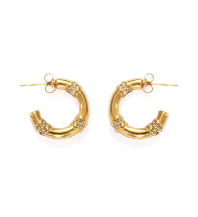 LUMINOUS BAMBOO HOOPS - EARRINGS