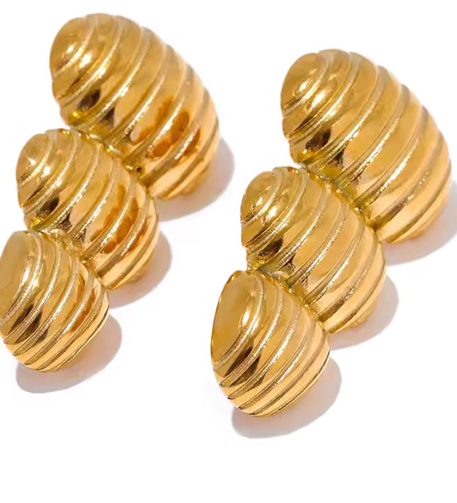 Golden Cascade Earrings – Layered Elegance in Gold