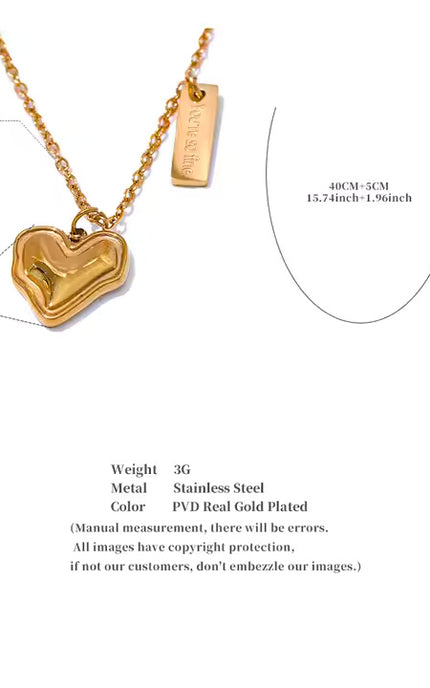 Melted Heart Necklace – A Love-Inspired Statement in Gold