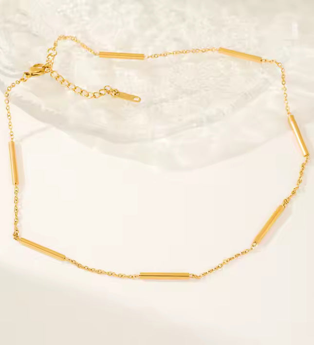 MINIMALIST GOLD BAR CHAIN - NECKLACE