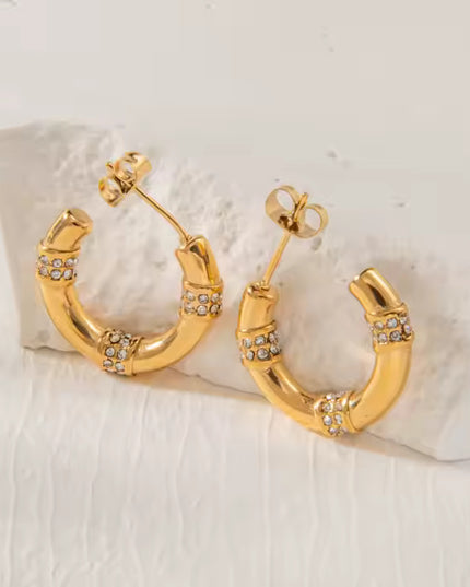 LUMINOUS BAMBOO HOOPS - EARRINGS