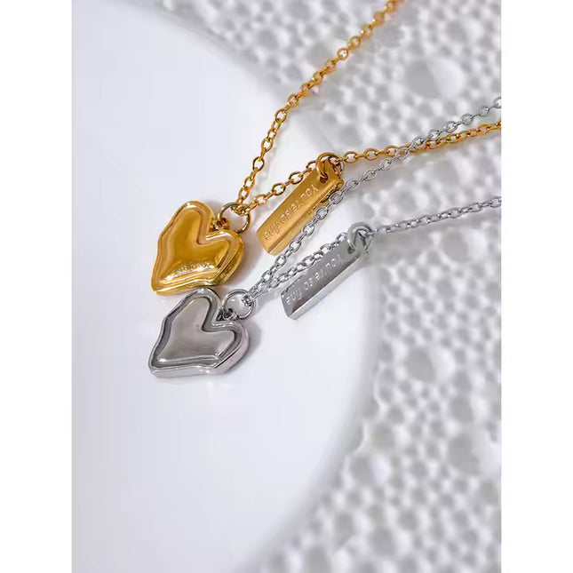 Melted Heart Necklace – A Love-Inspired Statement in Gold