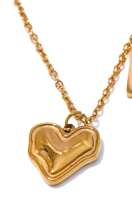 Melted Heart Necklace – A Love-Inspired Statement in Gold