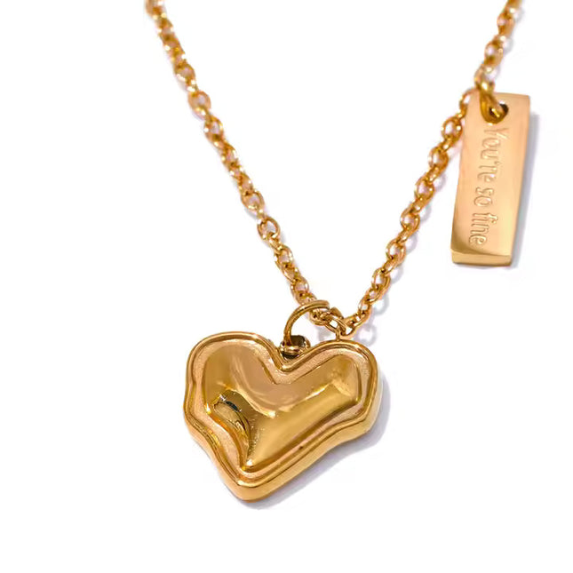 Melted Heart Necklace – A Love-Inspired Statement in Gold