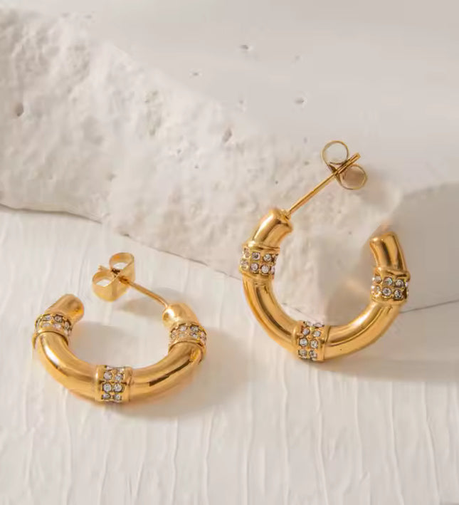 LUMINOUS BAMBOO HOOPS - EARRINGS