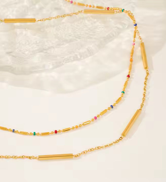 MINIMALIST GOLD BAR CHAIN - NECKLACE