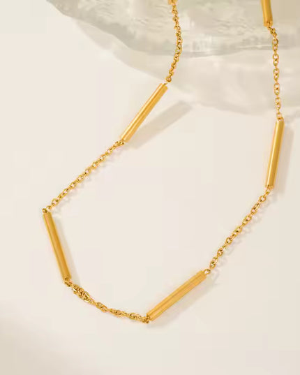 MINIMALIST GOLD BAR CHAIN - NECKLACE