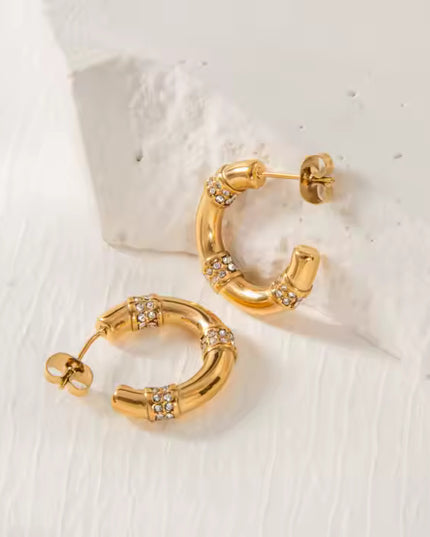 LUMINOUS BAMBOO HOOPS - EARRINGS