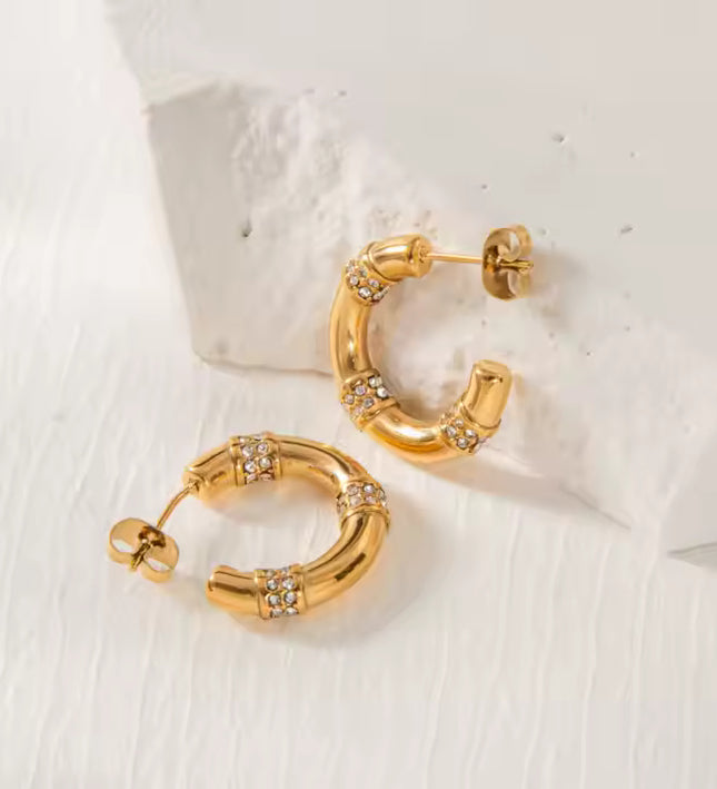 LUMINOUS BAMBOO HOOPS - EARRINGS